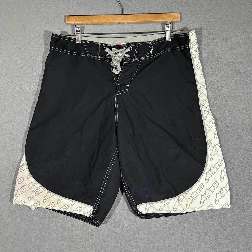 Y2K Alpinestars Astars Unlined Swim Bottom Board Shorts Men's Size 33 10 In